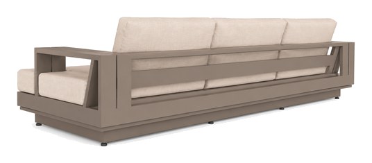 Sofá con brazos Colección Macondo en aluminio con cojinería Sunbrella — Curvar