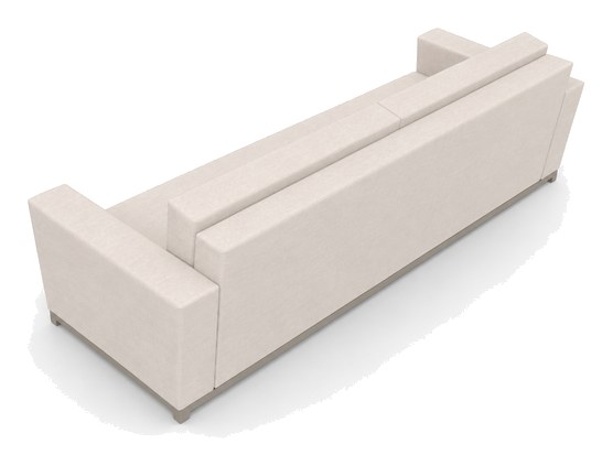 Sofá con brazos Colección Payandé, tapizado beige y base en aluminio — Curvar