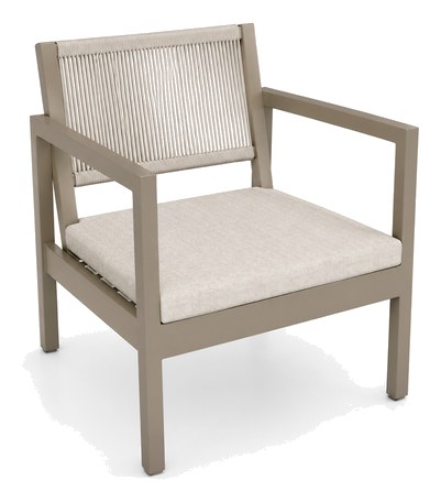 Silla con brazos Colección Zipa con respaldo en cuerda tejida — Curvar