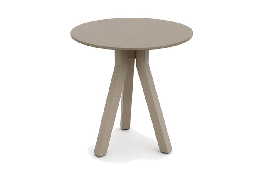 Mesa de centro redonda Colección Zipa en aluminio taupe — Curvar