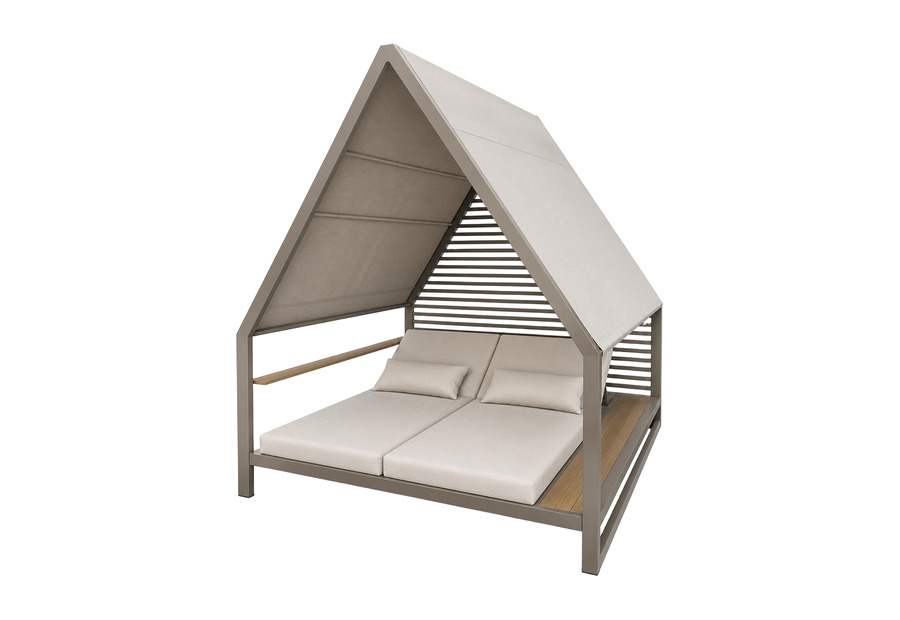Daybed Malpelo con cubierta a dos aguas en malla Sunbrella — Curvar
