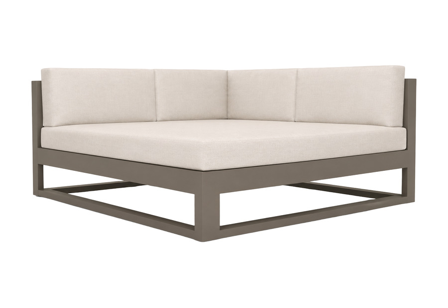 Daybed Tayrona esquinero en aluminio con cojinería Sunbrella — Curvar