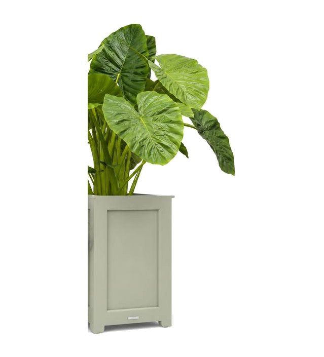 Matera Manaure vertical en aluminio verde salvia con alocasia — Curvar
