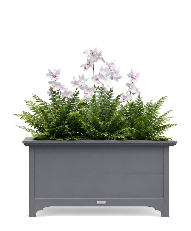 Matera Ráquira rectangular en aluminio gris con helechos y orquídeas — Curvar