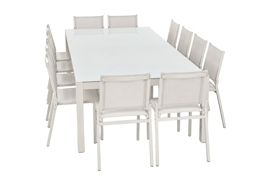 Mesa Cubik de 12 puestos con superficie en vidrio — Curvar