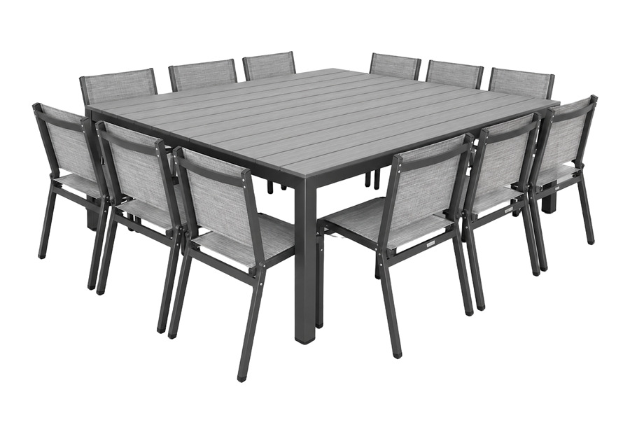 Mesa Cubik cuadrada de 12 puestos en WPC — Curvar