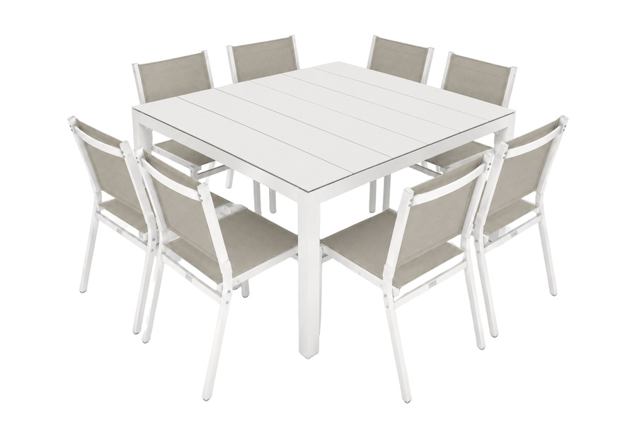 Mesa Cubik cuadrada de 8 puestos en fórmica compacta — Curvar