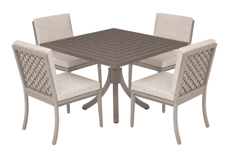 Mesa Nuqui cuadrada de 4 puestos en aluminio — Curvar