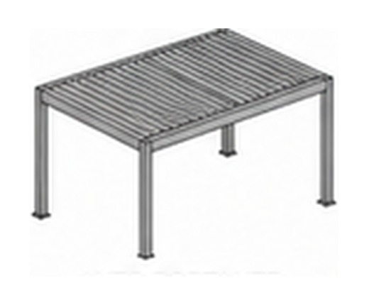 Configuración PB01 de pérgola bioclimática: autoportante de cuatro postes — Curvar