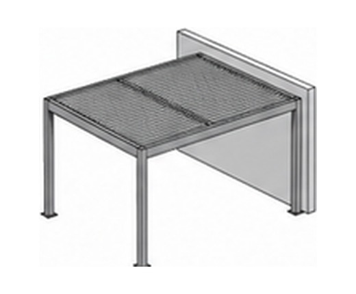 Configuración PG02 de pérgola fija: adosada a pared con dos postes — Curvar