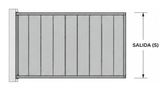 Vista en planta de la pérgola de palillería con la cota de salida (S) — Curvar