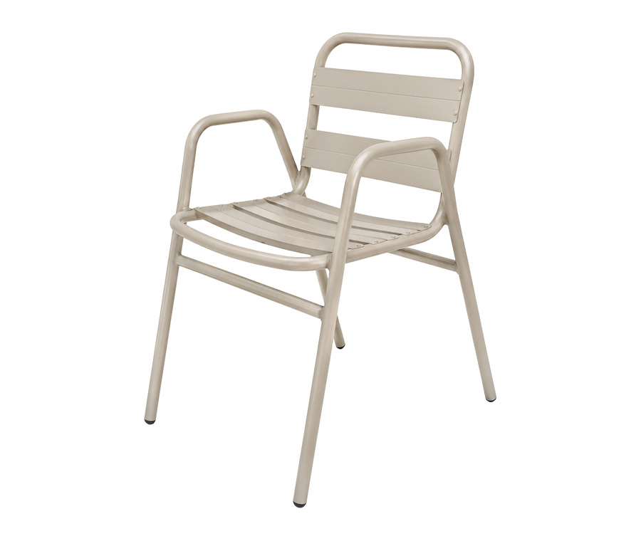 Silla Botero con brazos en aluminio para exteriores — Curvar
