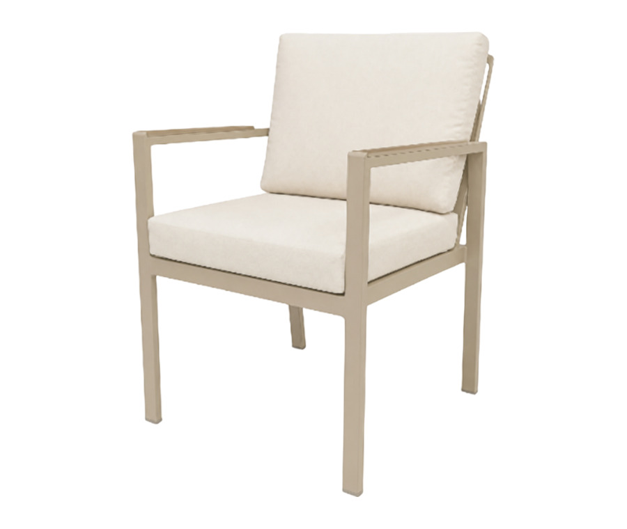 Silla Candelaria con brazos en aluminio para exteriores — Curvar