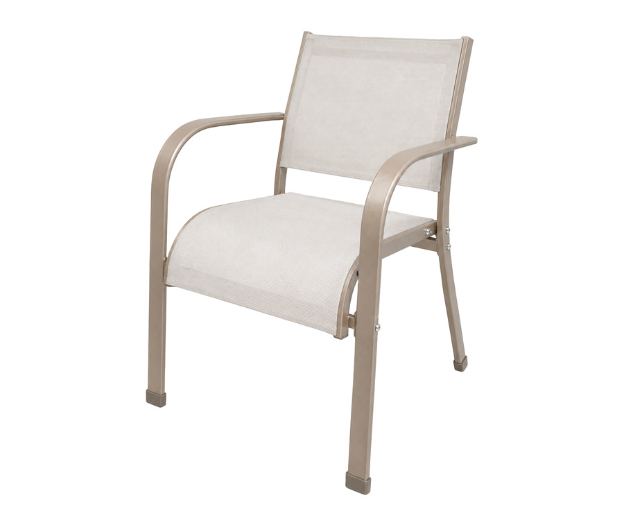 Silla Guadalupe con brazos en aluminio para exteriores — Curvar