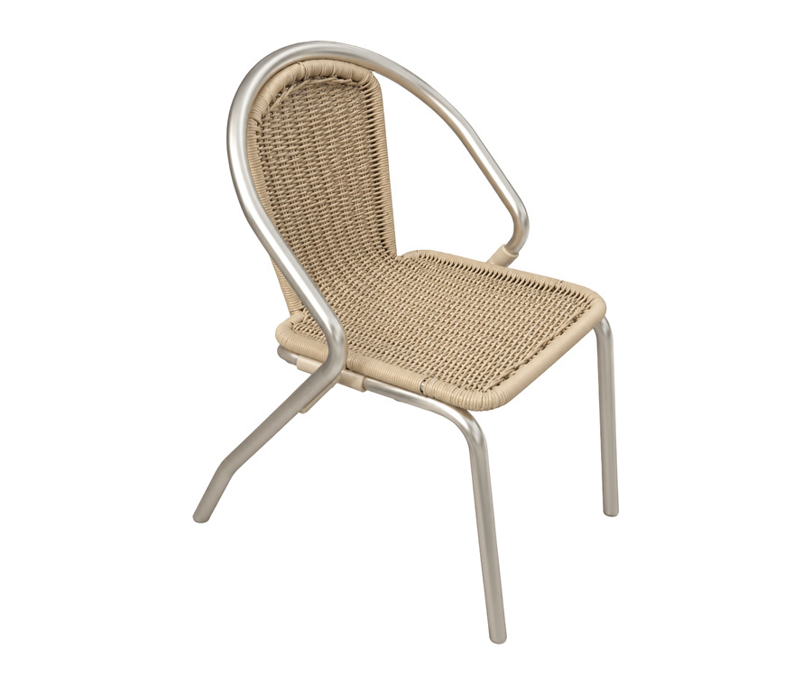 Silla Manzur Ratan en aluminio para exteriores — Curvar