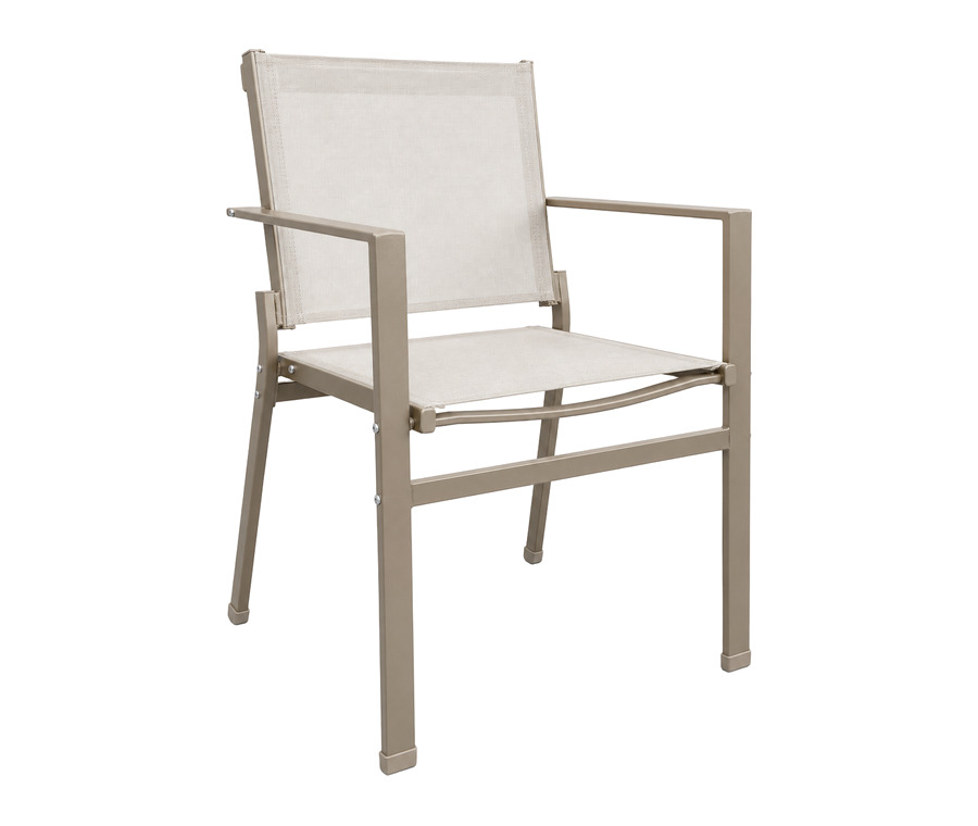Silla Monserrate con brazos en aluminio para exteriores — Curvar