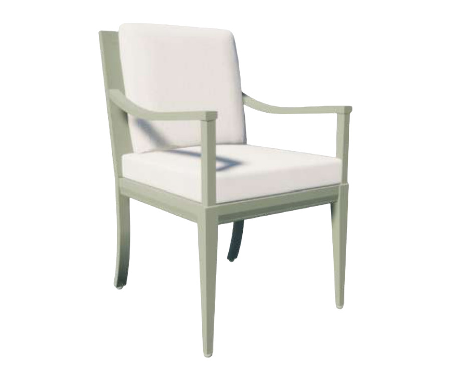 Silla Sinu con brazos en aluminio para exteriores — Curvar