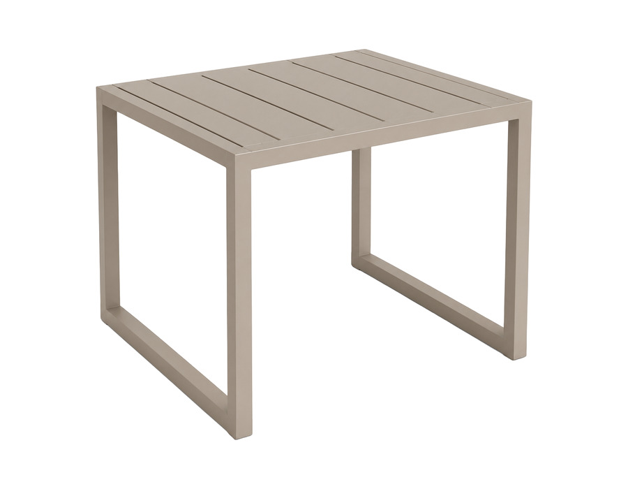 Mesa auxiliar Pool cuadrada en aluminio con listones — Curvar