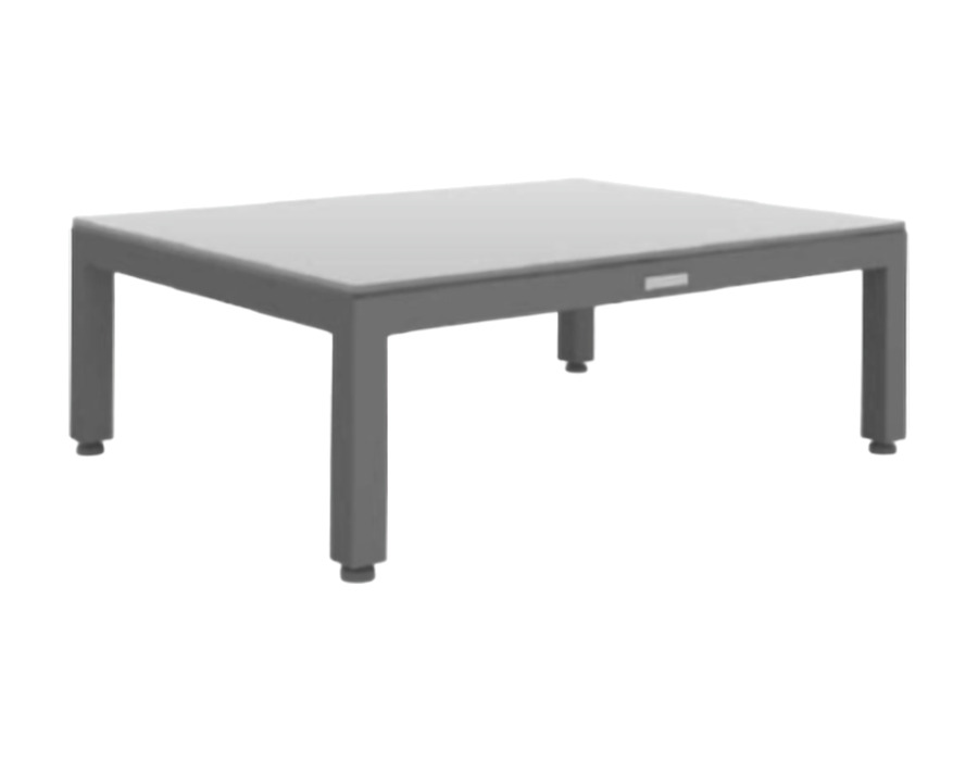 Mesa de centro Calima cuadrada en aluminio gris con tapa clara — Curvar
