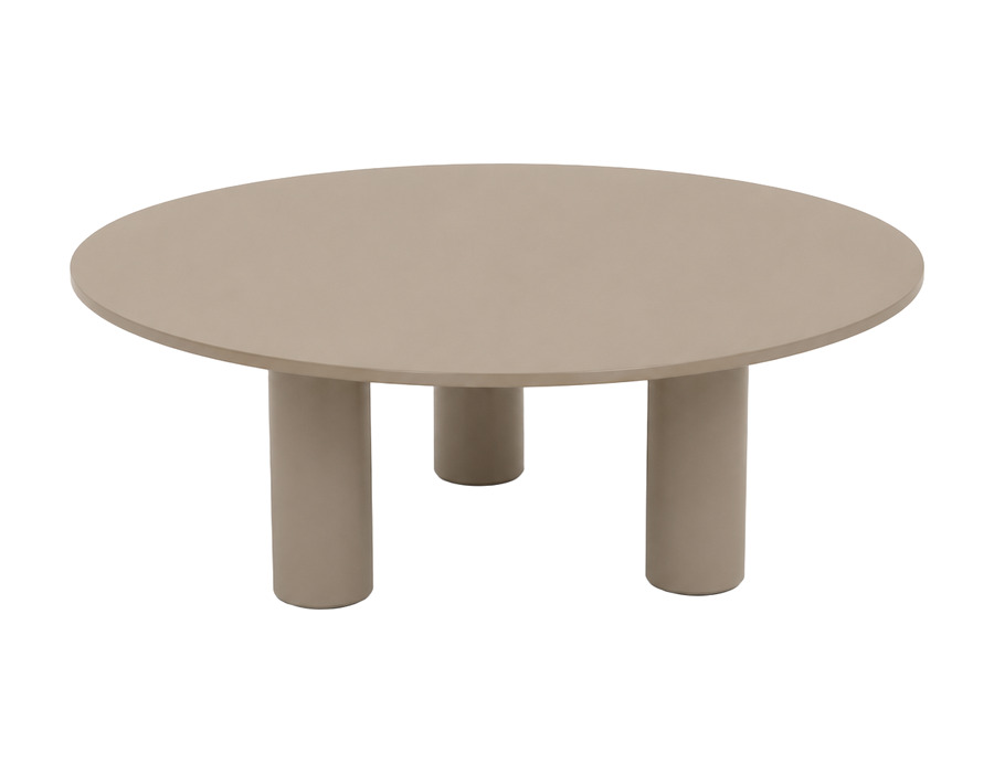 Mesa de centro Cocuy redonda con tres patas cilíndricas en aluminio — Curvar